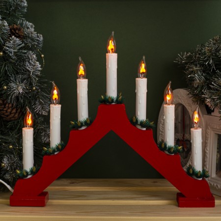 LED figure "Christmas hill" 39.5 × 33 × 5 cm, wood, 220 V, flame effect