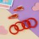 Hair set "Ariel" (4 gum 4 cm, 2 invisibility 5 cm) Classic watermelon, red