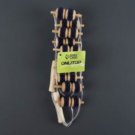 Massaging for the back, 10 links, wooden, with spikes, 86 × 7.5 × 3 cm-4