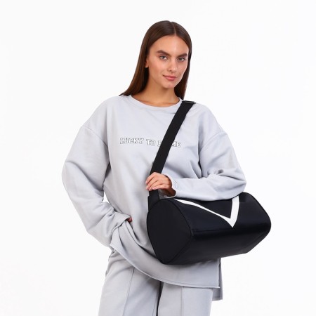 Sports bag with lightning, long belt, black color-5