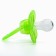Nipple - Silicone dummy classic “butterfly”, from 6 months, with a cap, green color