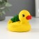 Concrete "duck" 6x8x5.5 cm yellow with moss (moss green. Stabilized)