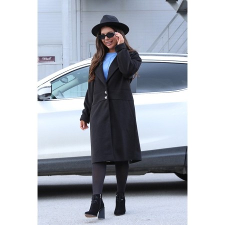 Female coat, size 50, black color-4