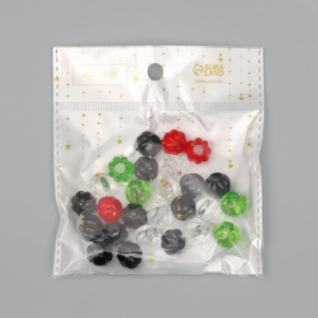 Beads for creativity plastic "Shar with slices" Summer mix set 20 g 1.1x1.1x1.1 cm-3