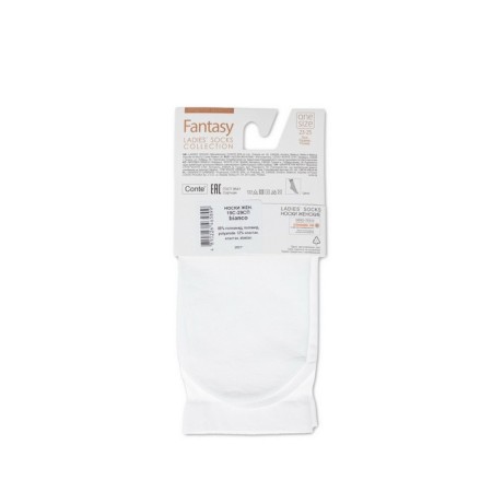 Extended women's socks with a transparent top Contte Elegant Fantasy, size 23-25, Bianco color-3