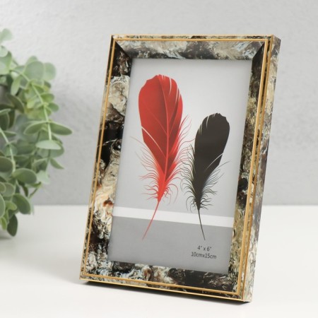 Photo frame Plastic 10x15 cm "Marmoter with a gold frame" 12x17 cm-1
