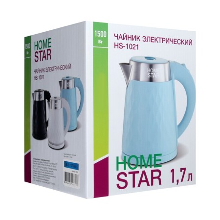 Electric kettle Homestar HS-1021, plastic, Metal flask, 1.7 l, 1500 watts, blue-8