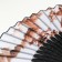 Fan bamboo, textile h = 21 cm "Foggy mountains" white, with a brush
