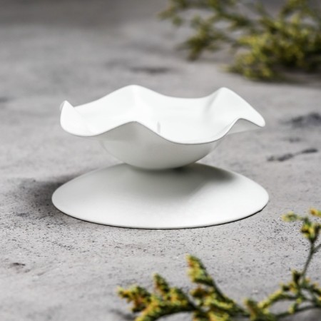 Summary Metal for 1 candle "Link H", 3.5x7.3 cm, white-1