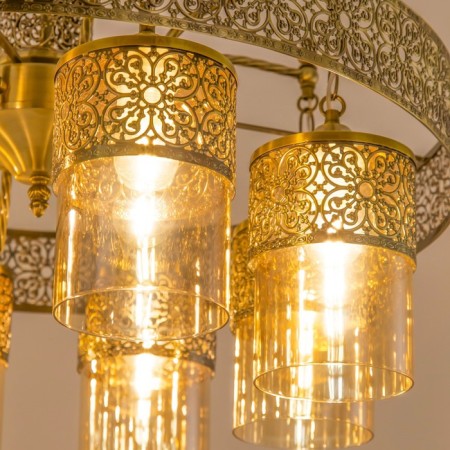 Suspended chandelier Citilux "emir" CL467183, 69x69x54 cm, 8x75W, E27, brown color-7