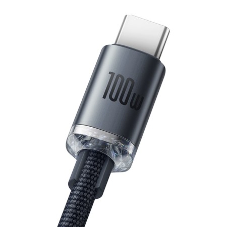 Cable Baseus, Type -C - USB, 5 A, 100 W, 1.2 m, black-3