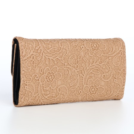 Women's wallet on magnet, beige color-2