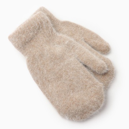 Women's mittens, beige color, size 20