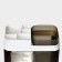 A stand for toothbrushes and paste with one glass, 15 × 7 × 12 cm, the color of coffee with milk