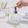 A set of accessories for the bathroom "Camelia", 4 items (450 ml dispenser, soap dish, 2 glasses), white color