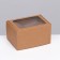 Self -charged box with a window, brown, 17 x 12 x 10 cm