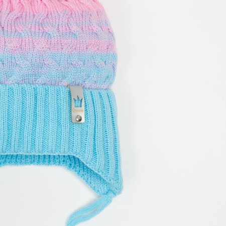 Kit (hat/snood) for a girl, color blue size 47-50 cm-1
