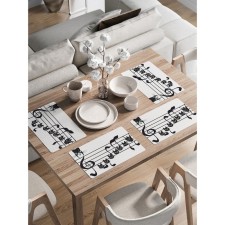 A set of napkins for setting the table “cat notes”, rectangular, rounded edges, size 30x46 cm, 4 pcs