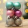 Christmas balls New Year, for the New Year, plastic, d = 3 cm, 6 pcs., The color is blue, silver, pink