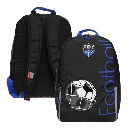 Youth backpack, 38 x 29 x 16 cm, Grizzly 351, ergonomic back, black/blue RB-351-1_3