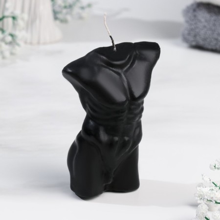 Figure candle "Male torso", 10 cm, black