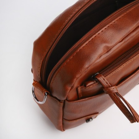Cross-Bodi Bag on a zipper, brown color-4
