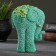 Figure "Elephant from flowers" turquoise with gilding 18x12x10cm