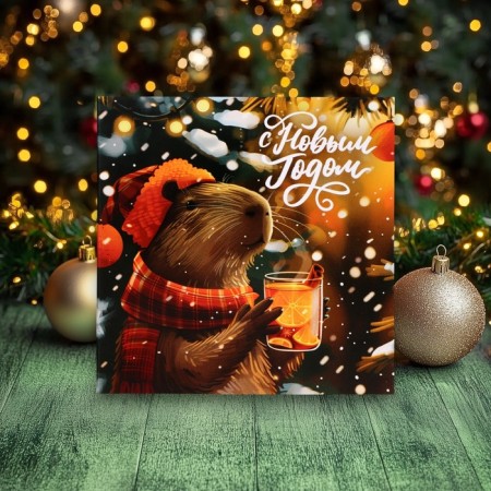 New Year. Chocolate postcard "Happy New Year to you!", 5 g