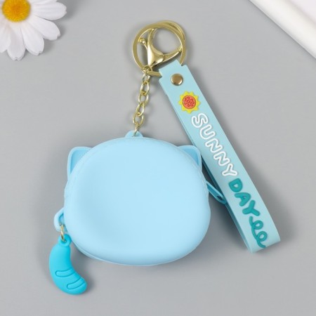 A keychain wallet with a carbine, strap silicone "Lunar kitten" 3.2x8.3x7.3 cm-2