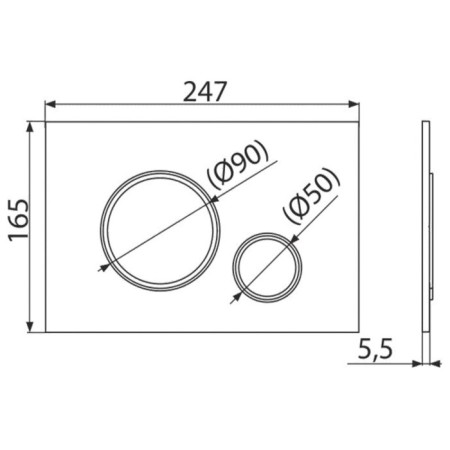 Alcadrain M770 control button, for hidden installation systems, white/chromium-gloss-1