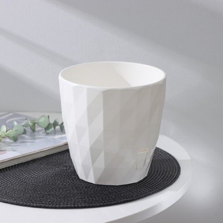 Flower pot with basal watering Ruby, 3 l, white color-1