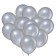 Latex ball 12 ", metal, set 100 pcs., Silver color