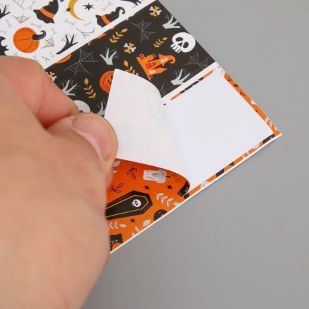 Sticker Paper "Witches hats, pumpkin, ghosts" set of 20 pcs 10x9.2 cm-2