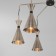 Glustin chandelier, 6x60W E14, brass color, black