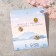 Set of icons (3 pcs.) "Japan" Sakura and a crane, colored in gold