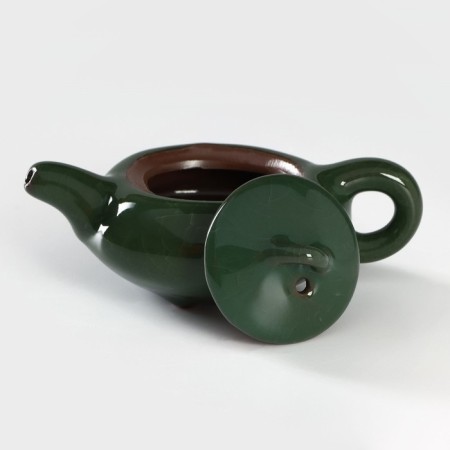 A set for the tea ceremony ceramic "lunar stone", 7 objects: kettle 150 ml, 6 PIAL 50 ml, green color-2