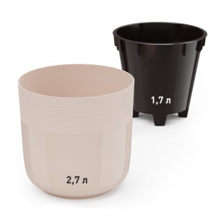 Kashpo for flowers with an insert "Linel", 2.7 l, d = 16 cm, h = 16 cm, beige color-2