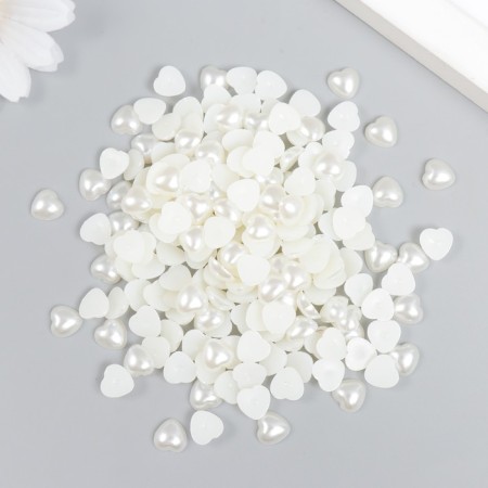 Decor for creativity plastic "Heart Pearl" set 20 grams 0.8x0.8 cm-2