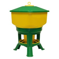Bunker feeder for poultry at 21 kg, on legs, plastic, kubic premium