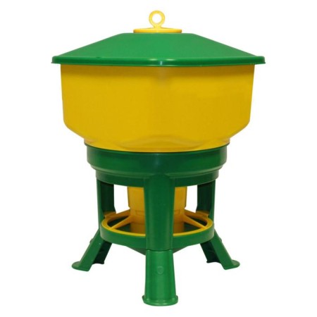 Bunker feeder for poultry at 21 kg, on legs, plastic, kubic premium