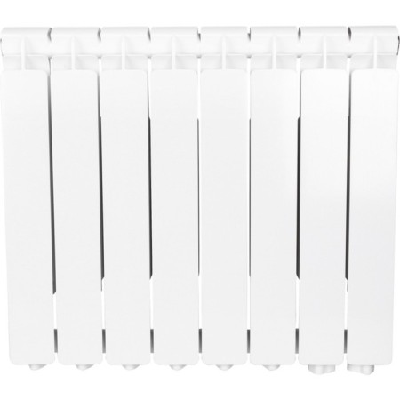 Aluminum radiator Stout Bravo, 500 x 80 mm, 8 sections, lower right connection-1