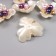 Decor for creativity plastic "White violet" mother of pearl, pearls 3.8x3.5x1.2 cm
