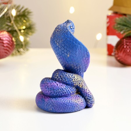 Figure soap "snake cobra" blue with gilding-2