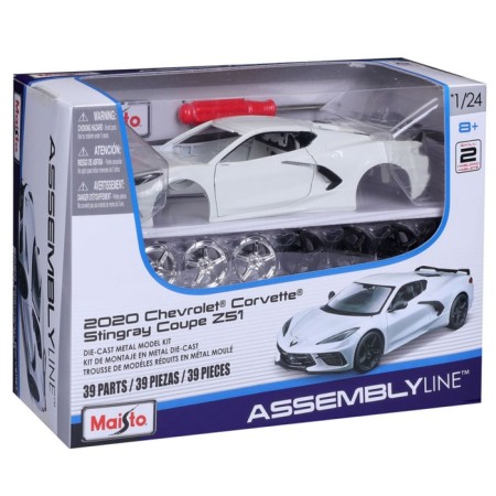 MASTO DIE-CAST 2020 Chevrolet Corvette Stingray Coupe Z51, 1:24, White color-12