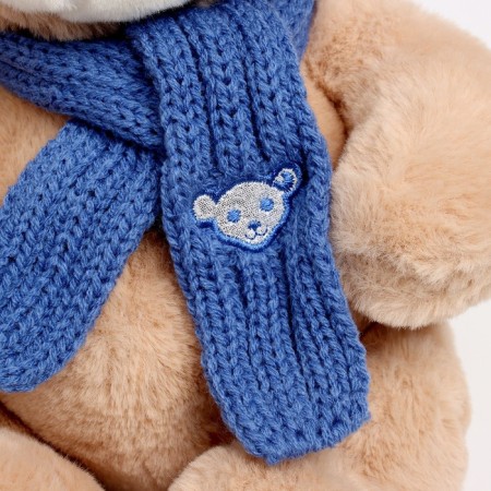 Soft toy "Little Friend", Bear with a blue scarf-4