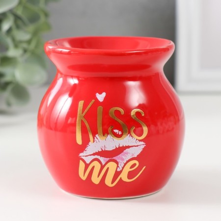 Aroma lamp ceramics "Kiss me" red 7.2x7.2x7.8 cm