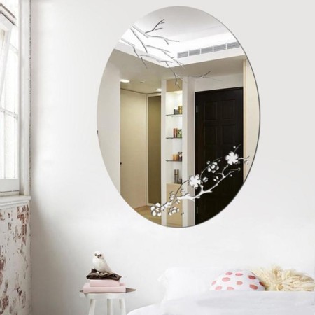 Wall mirror, interior, mirror stickers, decor on the wall, panel 36.5 x 27 cm