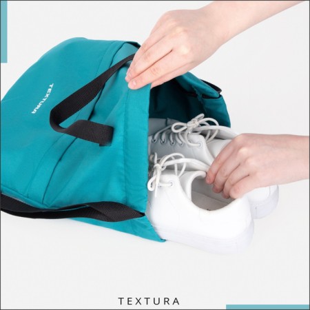 Bag for screed shoes, outer pocket, textura, turquoise color-7