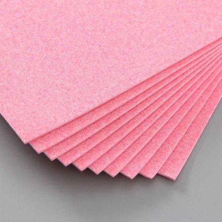 Foamiran glitter 2 mm, 20x30 cm, light pink-2