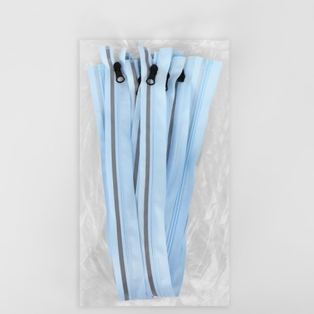 Lightning "Spiral", with a reflective strip, No. 5, connective, castle machine, 60 cm, blue color-2